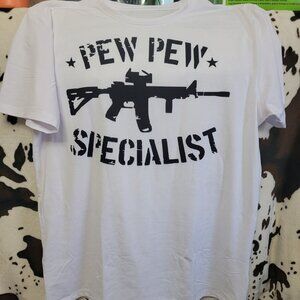 5 Pack Pew Pew Specialist White Short Sleeve T-Shirt